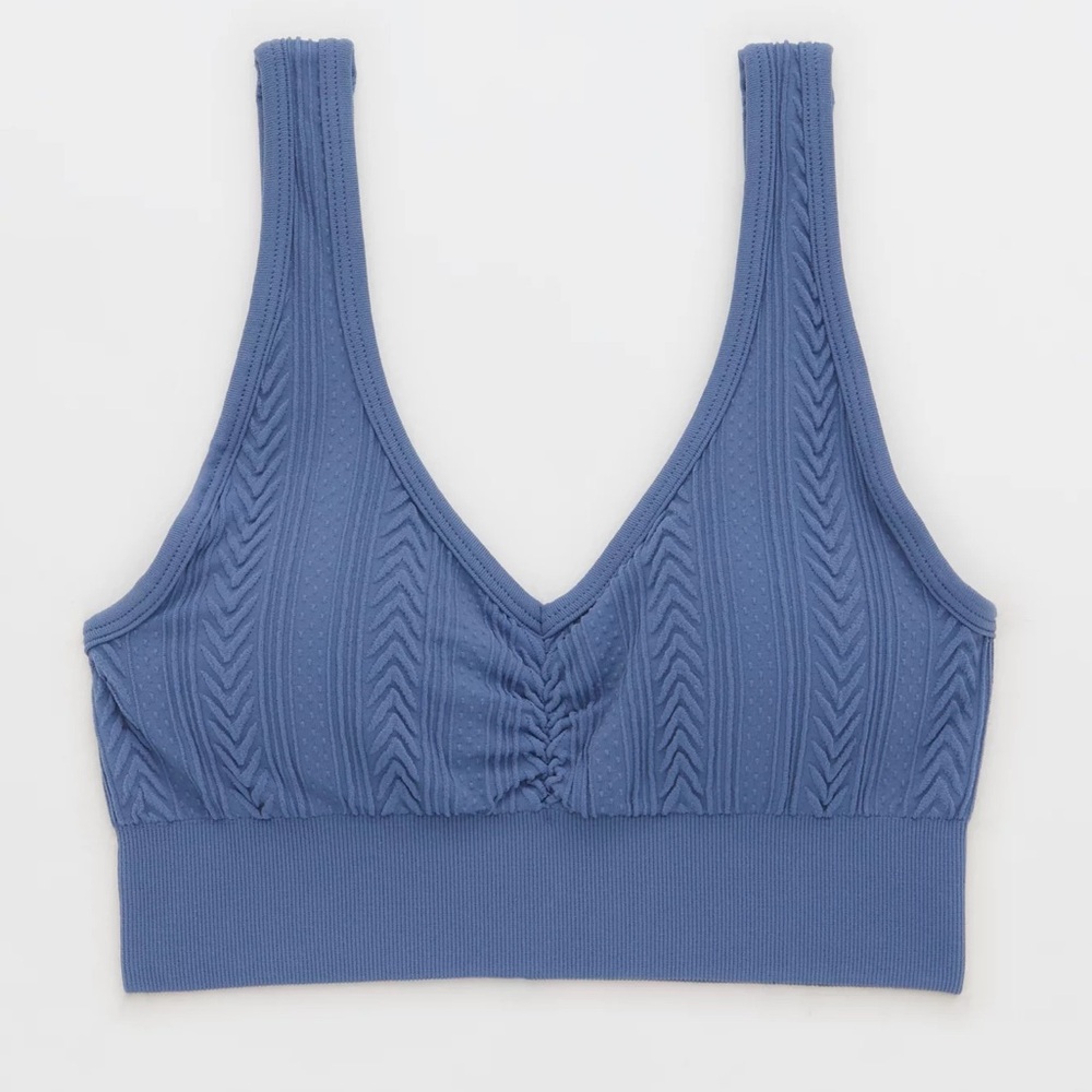 Aerie Seamless Cable Knit Padded Bralette Size Medium